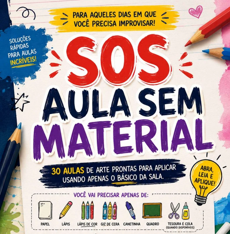 SOS Aula Sem Material — 30 aulas de arte prontas para aplicar usando apenas o básico da sala